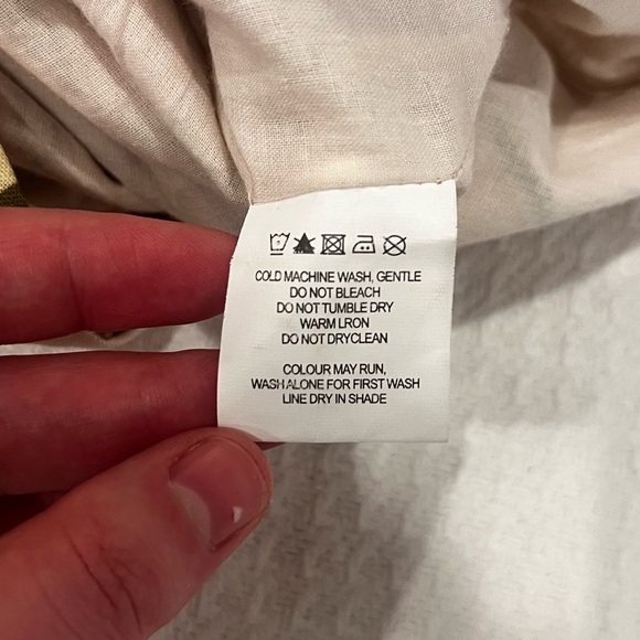 Amalie Linen Blend Peach Floral Print Midi Dress Size 6 Vacation Resortwear - Picture 15 of 17